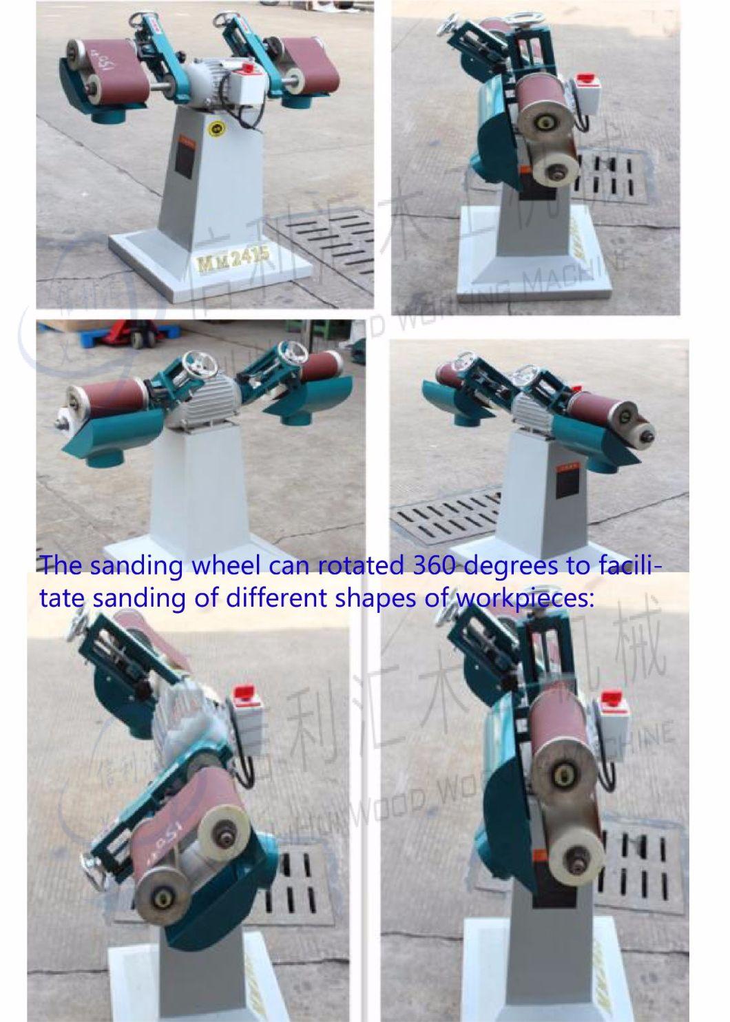 Hand Operating Vertical Two Heads Small Electric Sander by Hand Woodworking Machine/ Sponge Wheel Sander Small Sanding Machine Drum Sander