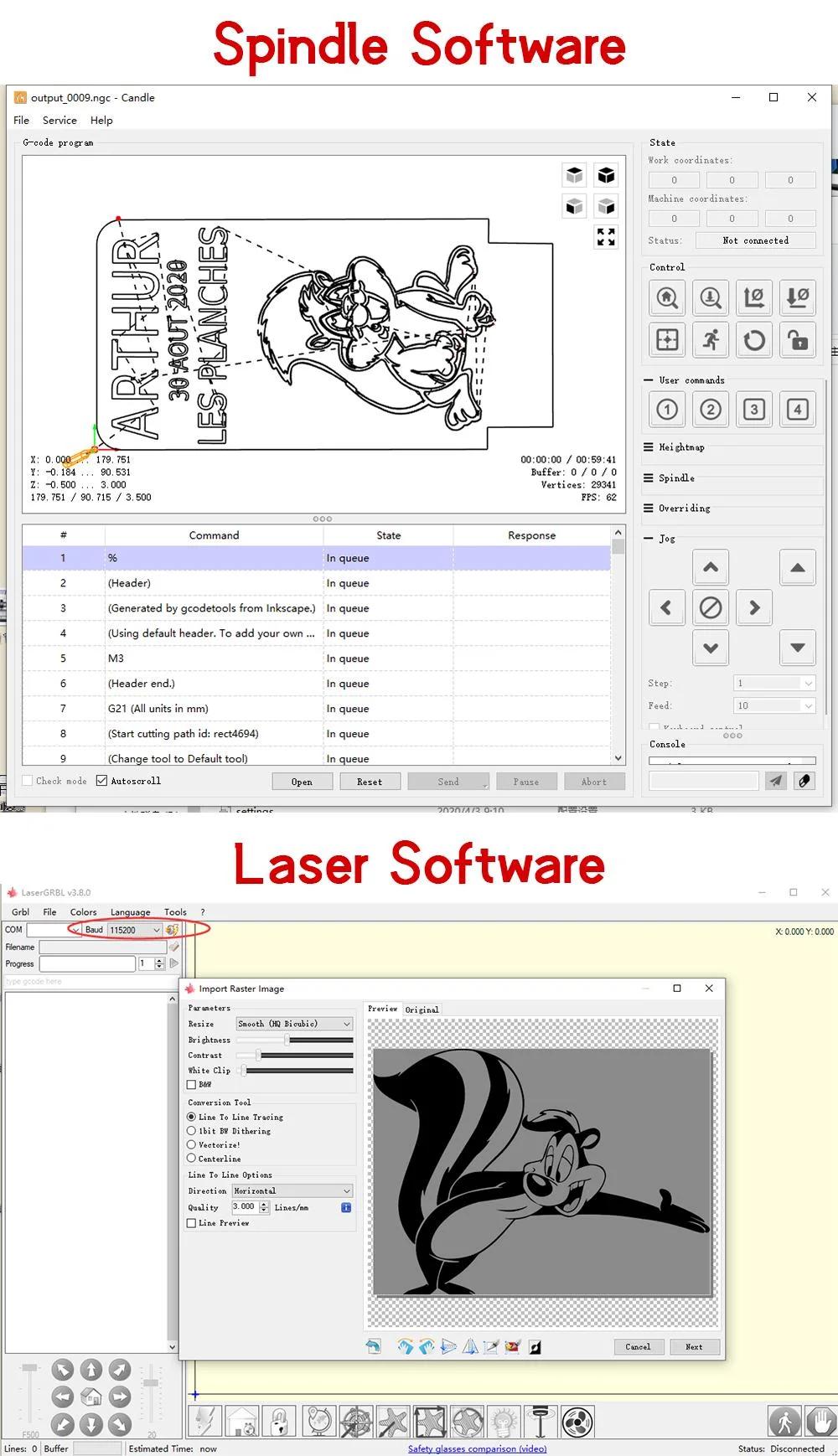 CNC Wood Router 800*800mm Area Engraving Machine with 710W Trimmer and 40W Laser for Wood MDF Cutting