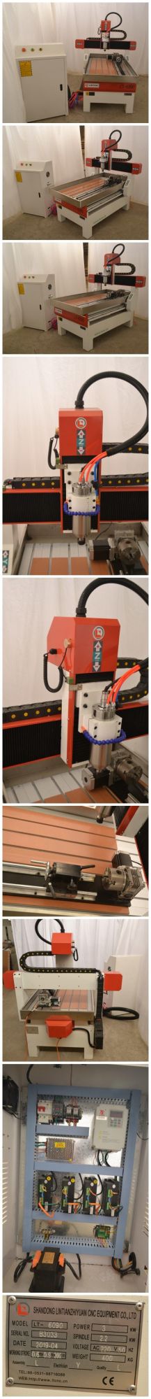 Desktop CNC Router 4 Axis Wood CNC Engraving Milling Machine 6090 1212 with Water Cooling for Aluminum