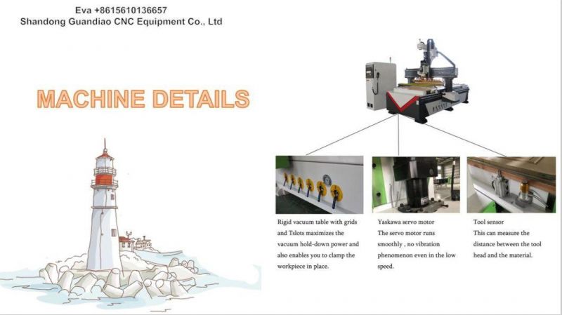 Row Type Tool Changer Engraving Machine Atc CNC Woodwork Router for Timber Cabinets Furniture CNC Route