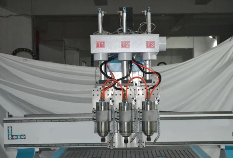 1325 3 Heads Wood Kitchen Door Pneumatic CNC Router