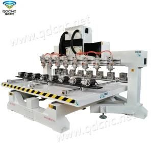 8-Head Rotary Axis Engraving Machine Professional Engraving Cylinder Qd-2512r8