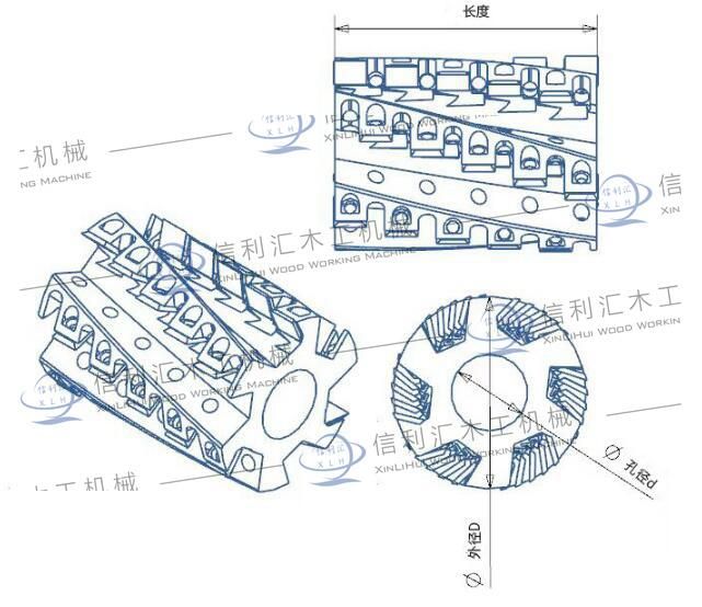 100mm D X 35mm Bore Insert Router Bit Tool Insert Spiral Jointing Cutter Tool CNC Rough Rabbeting Bore Shaper Cutter