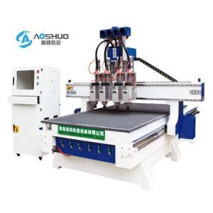 Four Heads 1300*2500mm 3 Axis CNC Wood Carving Machine
