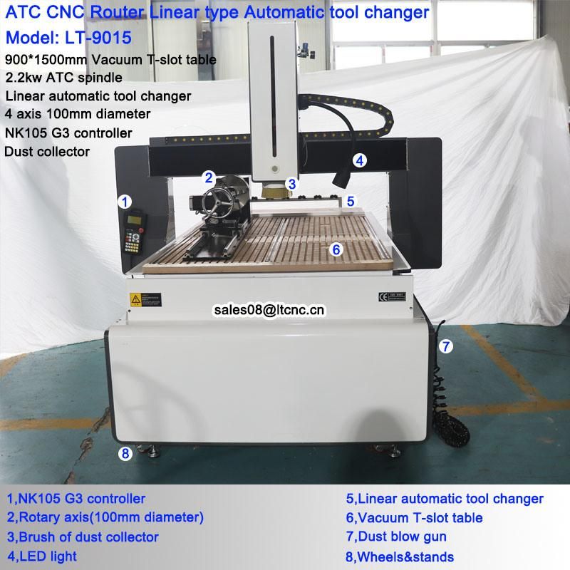 9012 9015 1212 4 Axis Full Automatic CNC Router for Solid Wood MDF Acrylic Plastic PCB