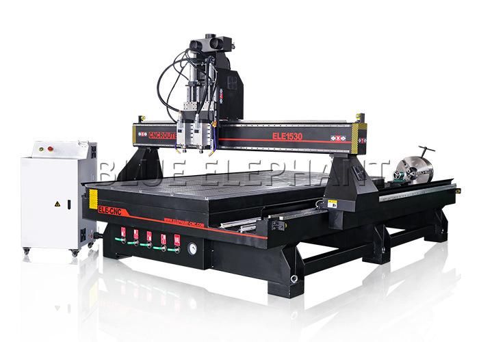1530 Multi Spindle CNC Router Main Door Wood Carving Design 4 Axis Pneumatic System Machine
