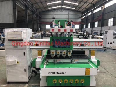 Four Cutters CNC Seat Mortising Machine Cutter Head Wood Curving Machine CNC Router 1300 mm X 2500 mm Minimum Work Table. Economical Power