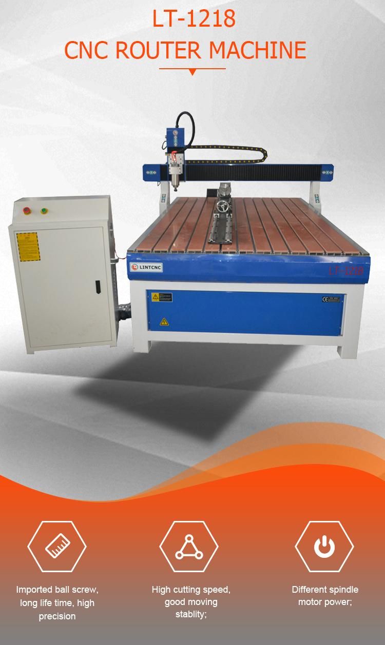 1218 1224 1325 4 Axis CNC Router 1.5kw 2.2kw 3D for Metal Wood Oak Plywood Acrylic Plastic PVC MDF Round Wood Carving Machine 1212 6090 6060 4040 4060