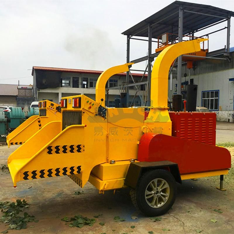 Movable Diesel Engine Wood Chips Machine with Wheel