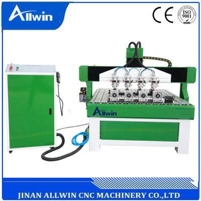 1300X1300mm 4 Spindles Wood CNC Router Machine with Rotary Axis