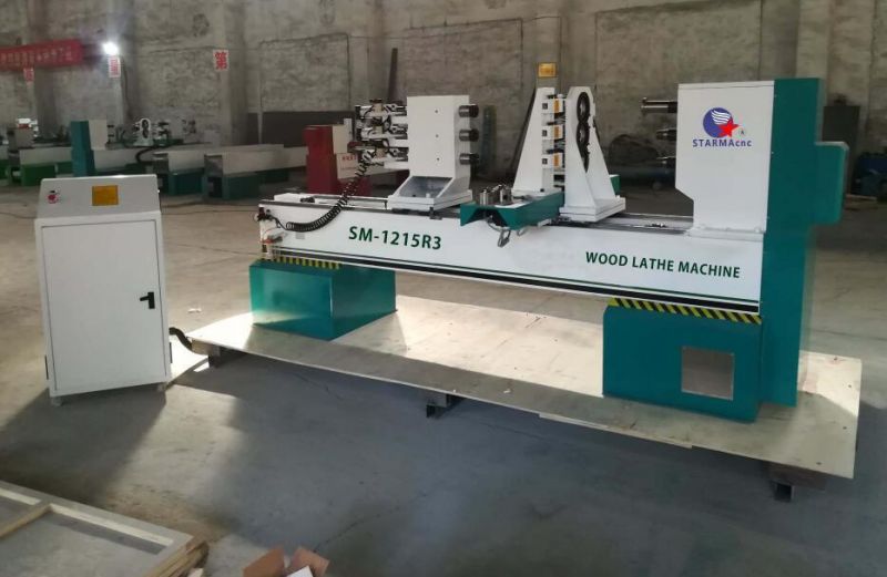 Wholesale Wood Working Automatic 3 Tools CNC Lathe Turning Machine
