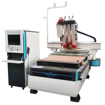 Four Heads Pneumatic Changing Cutters Wood CNC Router Machine