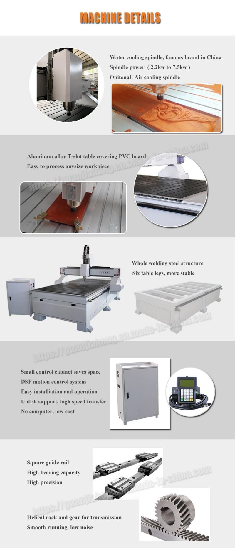 Professional Manufacturer CNC Machine Wood Engraving Machine 1325 Advertising CNC Router Machine for Acrylic, Plastic, Acm