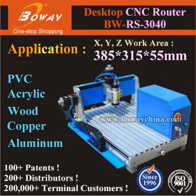3040 PVC Acrylic PCB Aluminum Copper Wood Desktop Mini CNC Router Machine Price