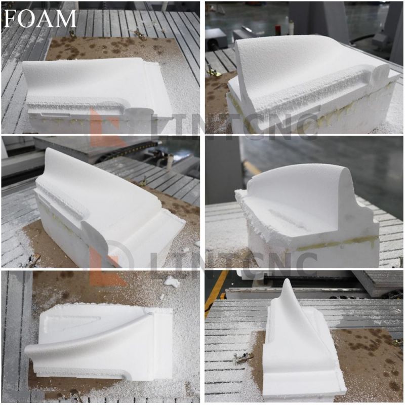 Wood Processing 5 Axis Machining Center CNC Atc Spindle Five Axes Machine Foam Carving Cutting Swing Head with Servo Motor Single Dual Beds Machine