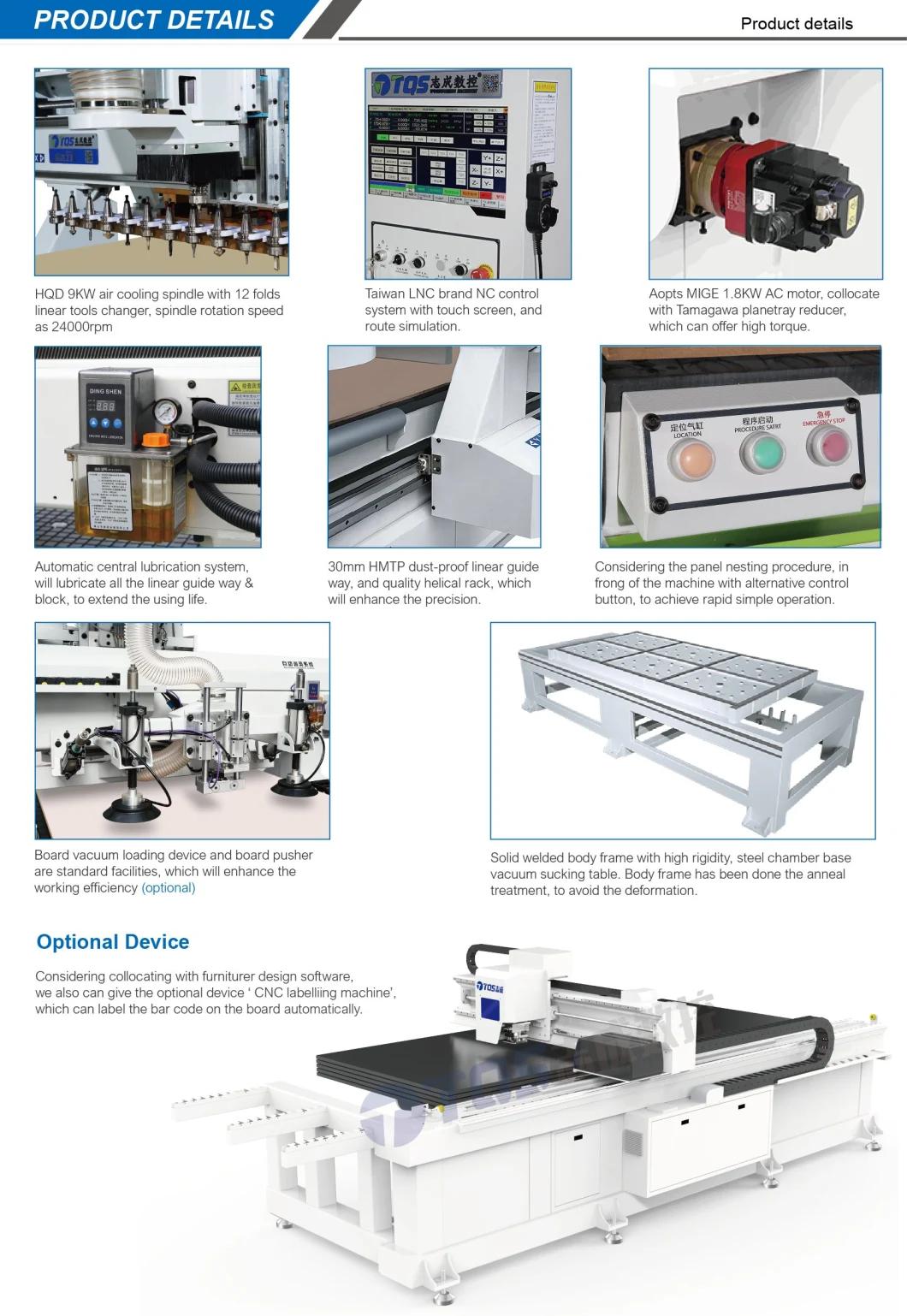 CNC Nesting Machine with 12-Fold Linear Tools Changer, Ideal Alternatives of Woodworking CNC Router