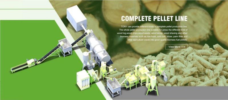 CE Certificated 4-6tph Biomass Pellet Production Line Straw Pellet Making Line Rice Husk Pellet Plant Ring Die Pellet Line Complete Wood Sawdust Pellet Line