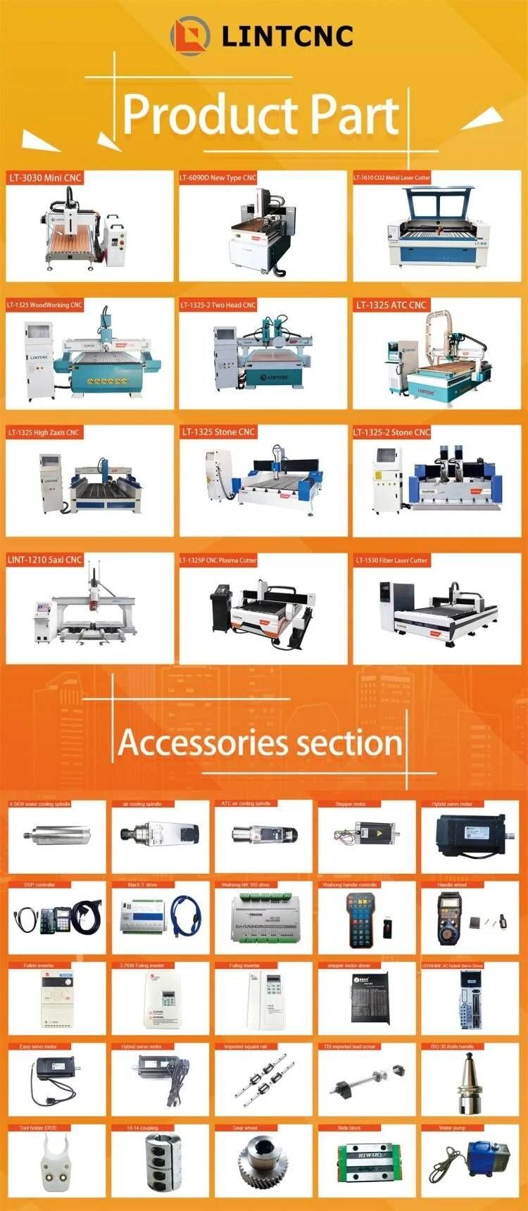 Lintcnc Independent Double Heads 1300*2500 CNC Machine with High Speed / Multi Spindle 3D Wood CNC Router with Rotary