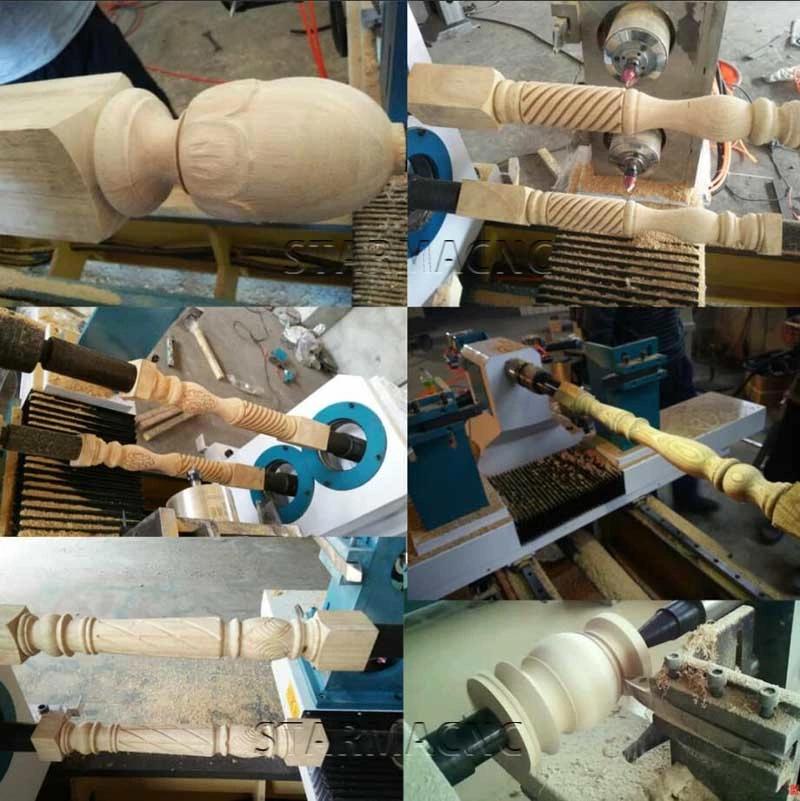 Chair Leg CNC Wood Lathe Turning Machine with 3 Knives Ce for Wholesale