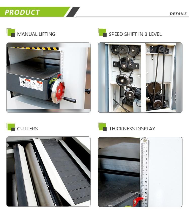 China Solid Wood Planer Thicknesser Woodworking Thicknesser Machine