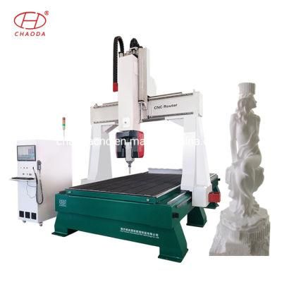 5 Axis CNC Wood Router 3D Engraving with Rotary Device