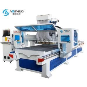 Three Heads Wood Router Machine with Row Drill Bag Cabinet Vacuum CNC Router 1325 Furniture Making in Stock