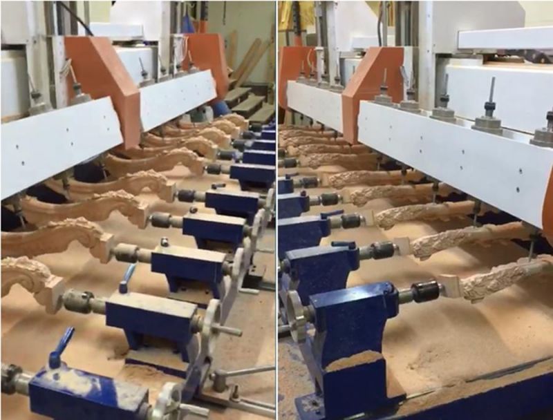 5 Axis / 4 Axis 4 6 8 10 Spindle/ Rotary CNC Furniture Leg Design Copy Machine, Balcony Rail Pillar, Sculpture, Rifle Stock Making Router Machine