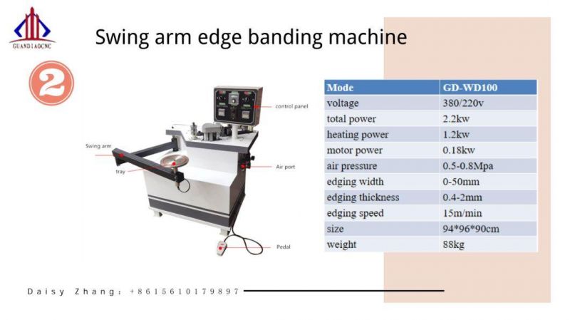 Semi Automatic Edge Banding Machine with Gluing Edge Bander, Trimming, Buffing and Pneumatic End Cutting Woodworking Machinery
