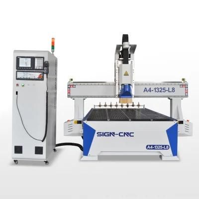 A4-Atc Woodworking Center A4-1325-L8 Model 1300*2500*300mm Wood CNC Router