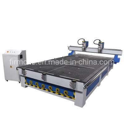 Agent Price Hot Sale Two Heads Wood Kitchen Cabinet Door CNC Router Carving Machine