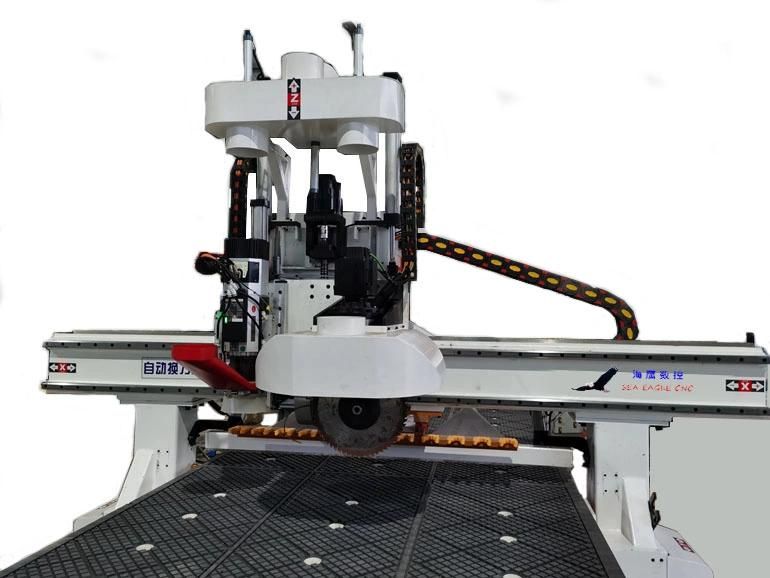 2030 2000X3000 Automatic Change Tools Atc CNC Router Nesting Woodworking Machinery with Diagonal Cutting Saw Oblique Cutting, Vertical Cutting, Diagonal Cutting