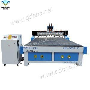 Woodworking CNC Router with Ten 2.2kw Water Cooling Spindle Qd-2025-10