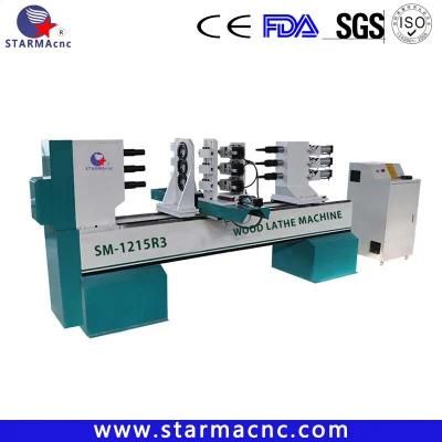 Jinan Top Quality Automatic 3 Knife Wood Lathe Machine for Wood Turning
