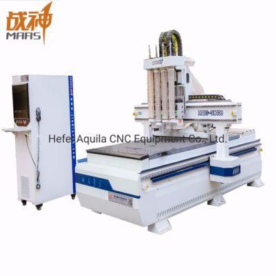 Mars Xc400 CNC Woodworking Four Spindle Heads Wooden Door Router Cabinets Processing Furniture Making Machine