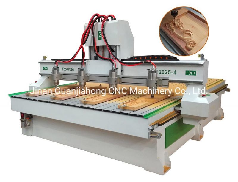 2025/2030/2040 Woodworking Machine, Multi Spindle CNC Engraving Machine, 4 Spindle Wood CNC Router for Wood, MDF, Acrylic, Plastic, Rubber