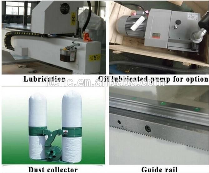 Lintcnc Independent Double Heads 1300*2500 CNC Machine with High Speed / Multi Spindle 3D Wood CNC Router with Rotary