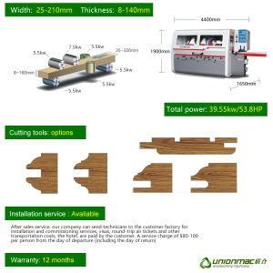 Best Price Woodworking Machine Six Shaft Four Side Moulder for Door, Wooden Furniture, High Rigid Body Structure