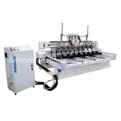 8 Spindles 8 Rotary Axis Cylinder Engraving Machine 3D CNC Wood Router