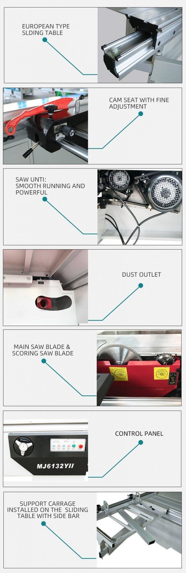 ZICAR MJ6132YII 1600/2800/3200mm plywood cutting saw machine precision wood woodworking sliding table panel saw for furniture mdf pvc cabinet melamine board