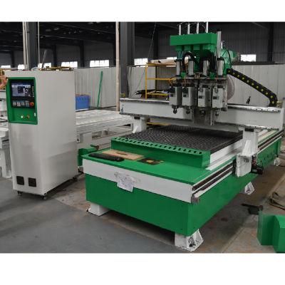 Wood Door Making CNC Router Cutting Machine with 4 Heads