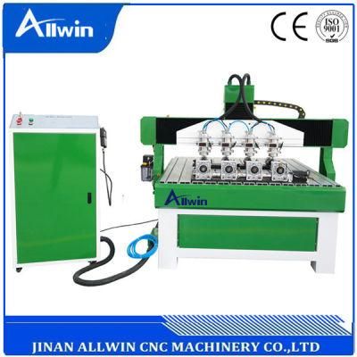 1200X1200mm 4 Spindles Wood CNC Router Machine with Rotary Axis