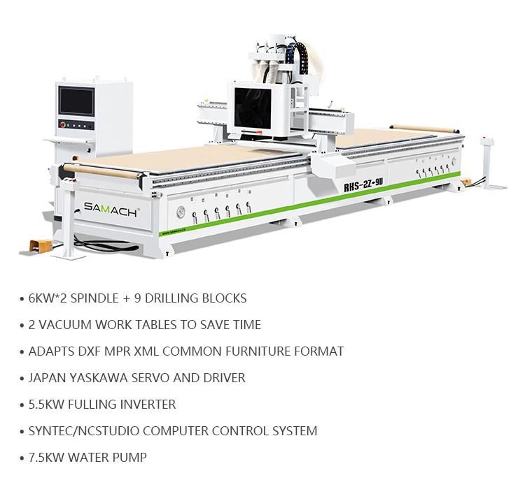 Double Working Tables Wood Engraving Machine Wood CNC Router