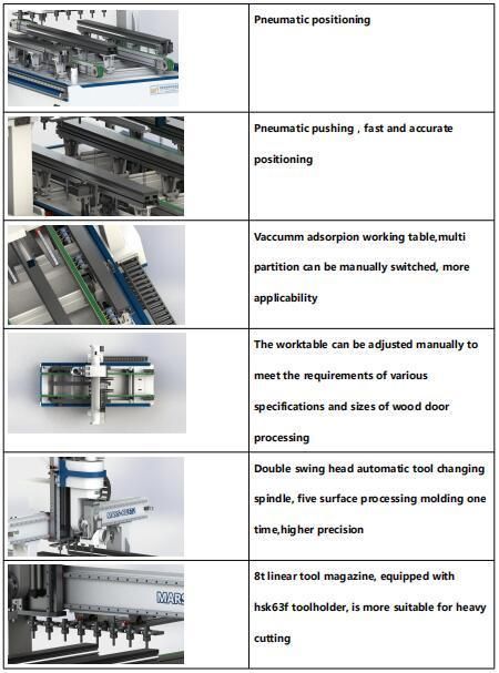 Mars Hgs12 Five Axis Wooden Door CNC Router Machine