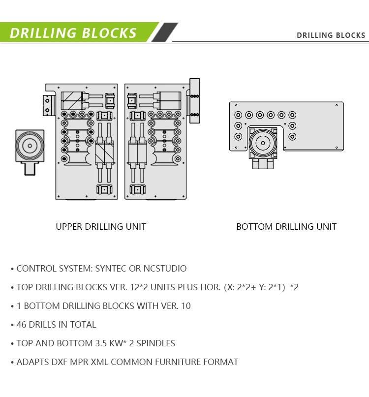 Wood Drilling Machine CNC 6 Sides Boring Machine