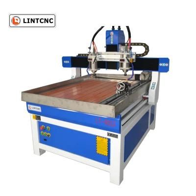 Double Heads 110V/220V 3D LT-6090 Small CNC Router Cutter with 2 Heads 1.5kw/2.2kw/3kw, 2 Spindle CNC Milling Machine