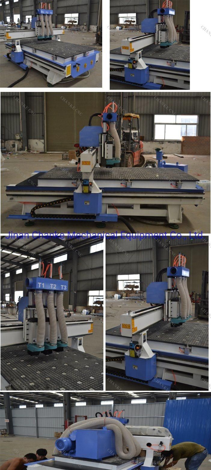 China Supplier 3D Woodworking Advertising 3 Head CNC Router