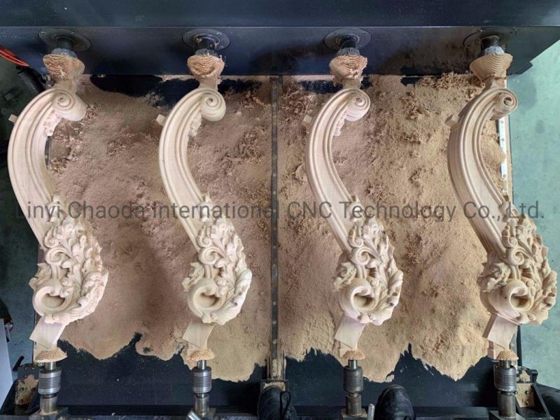 CNC 5 Axis/ 4 Axis 1 2 3 4 5 6 8 10 Head, 360 Degree Turning Lathe for Carving Wood Bars Into Furniture Legs, Poles, Statues
