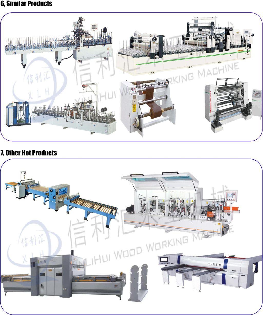 Full Automatic PUR Coating Profile Wrapping Machine for PVC Profile with Arms/ PUR Glue Sheeting Machine or Wood/ Plastic/ Hot Glue MDF Frame Profile Wrapping