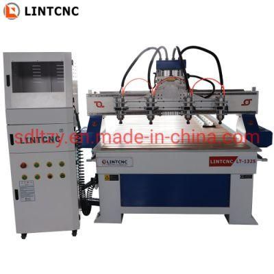 Multi-Spindles Wood Router CNC Machine 1325 Furniture Bed Door Making Machine Metal Granite Processing MDF Plastic 3D Column Sculpture