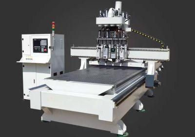 Fully Automatic CNC Cutting Machine Woodworking Machinery Straight Row of Board Type Furniture Carving Machine Tool Changer